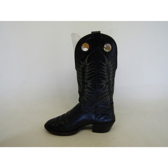 NOCONA Mens Size 7.5 D Black Leather Buckaroo Cowboy Western Boots main image 5